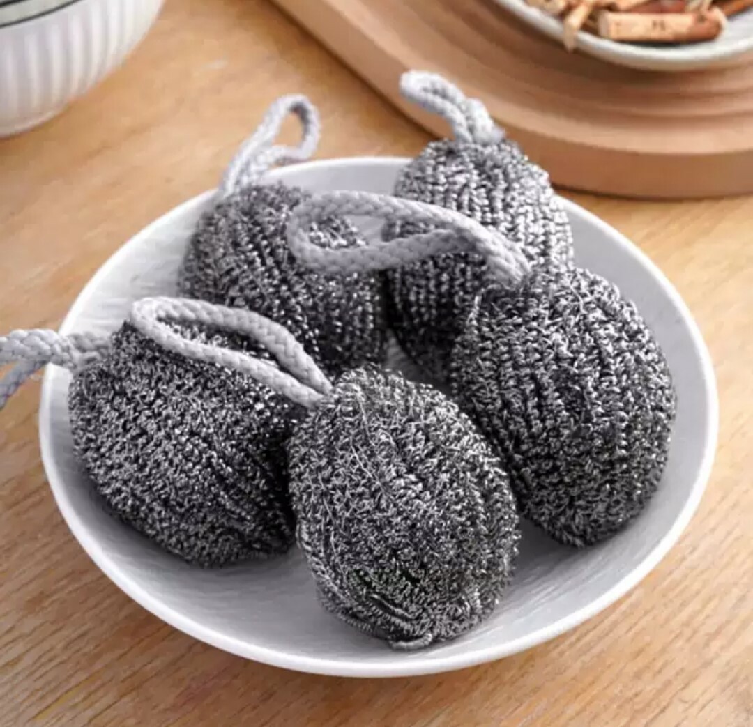 廚房用掛繩鋼絲球(5入)