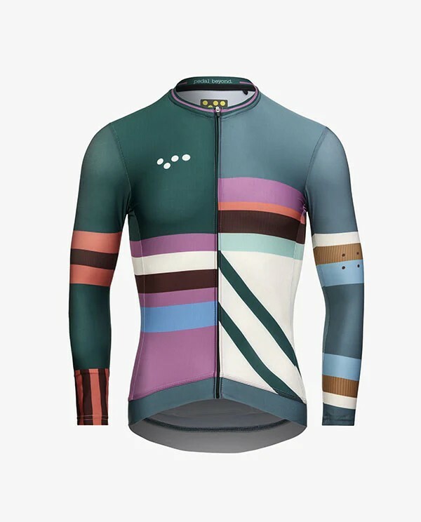 Pedla 男款車衣Heritage LS Classic Jersey Multi Stripe長袖 /復古條紋