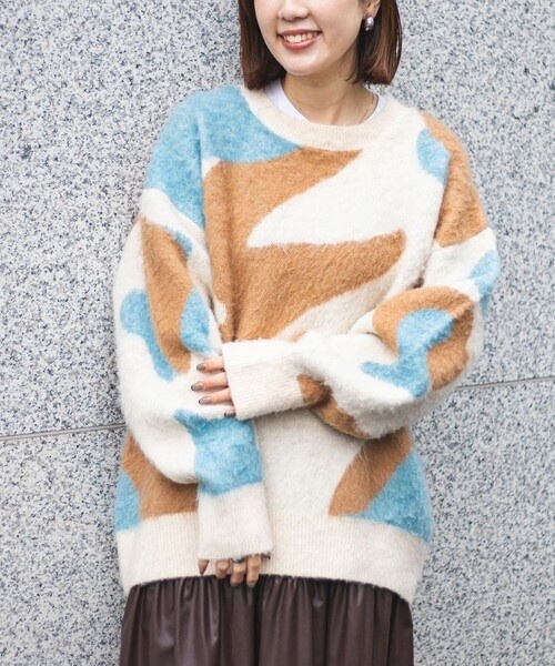 Coen / Marble color knit pullover