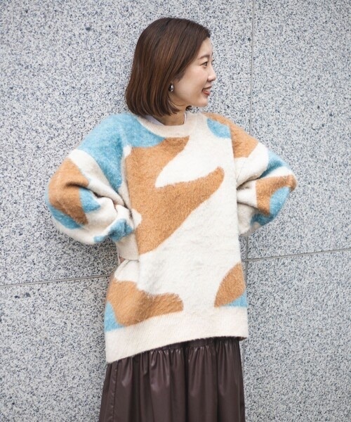 Coen / Marble color knit pullover