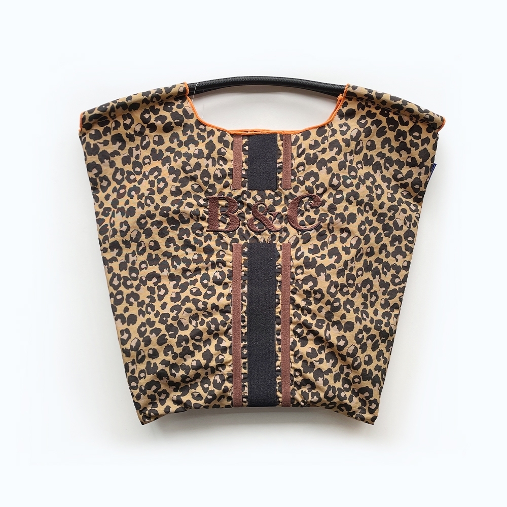 Ball＆Chain 刺繡環保購物袋 M號 - 卡其/豹紋 (30105293)