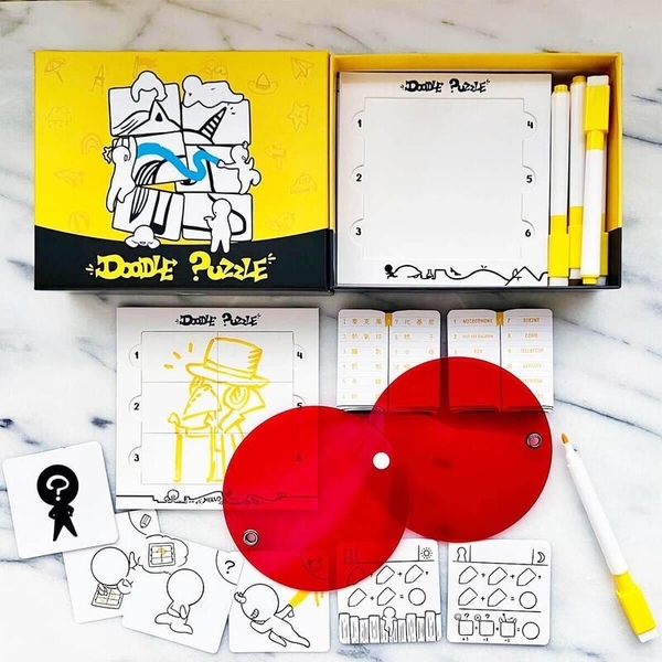 猜拆畫畫 doodle puzzle 繁體中文版 內附中文及英文雙語卡片