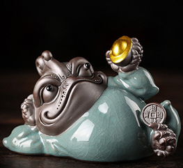 入厝必備 招財開運紫砂金蟾擺飾(大/中)