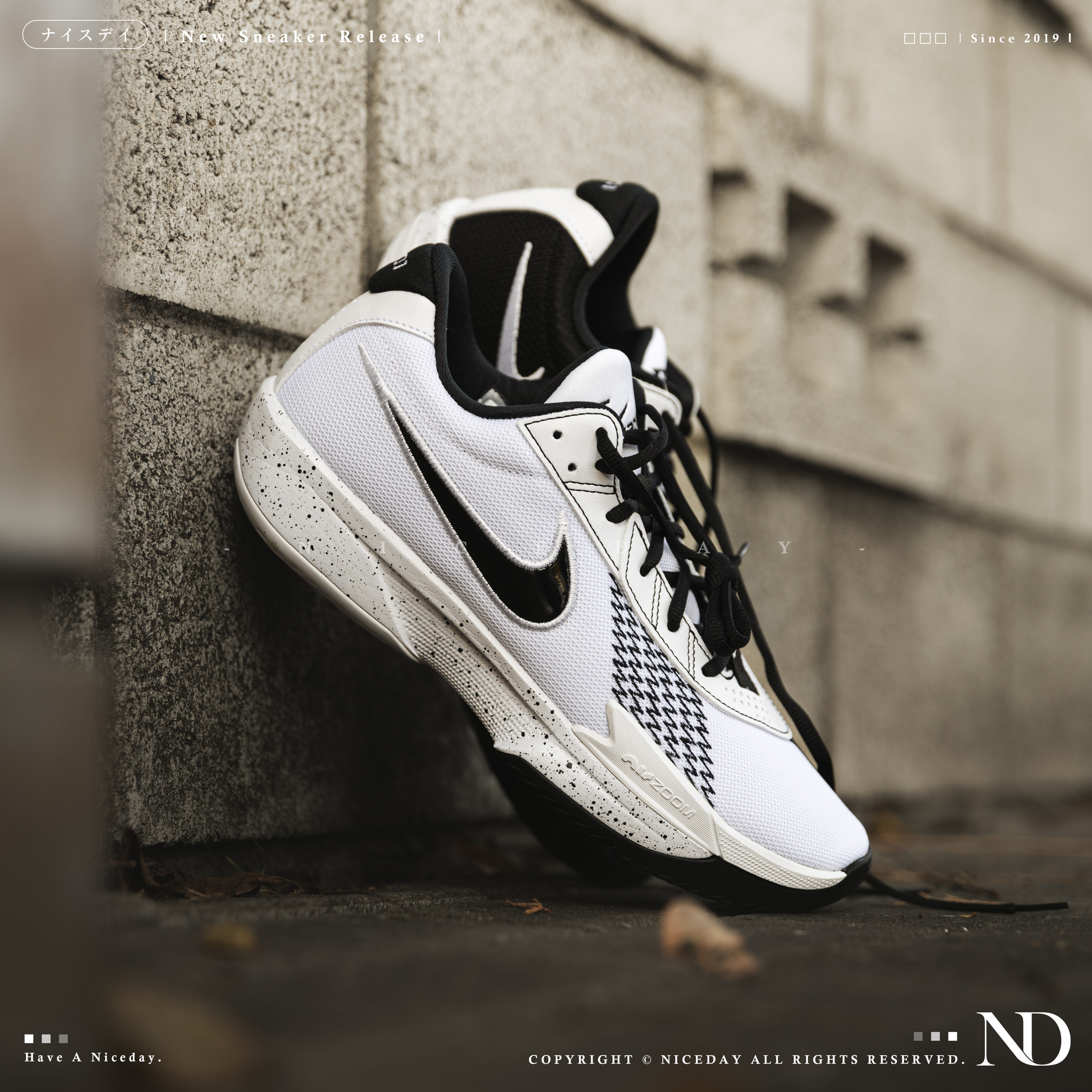 NICEDAY 現貨 Nike Air Zoom GT Cut Academy 白黑 潑墨 籃球鞋 實戰