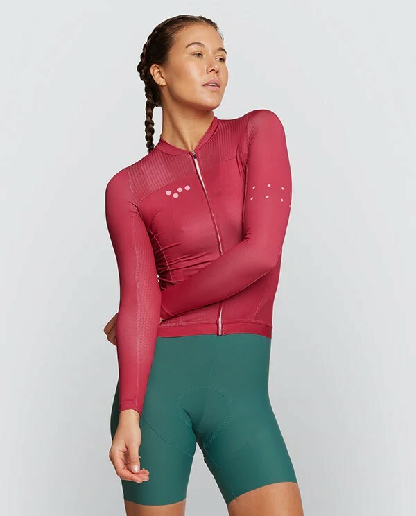 Pedla 女款薄長袖車衣 BOLD Essential Classic LS Jersey Rasberry /覆盆莓紅