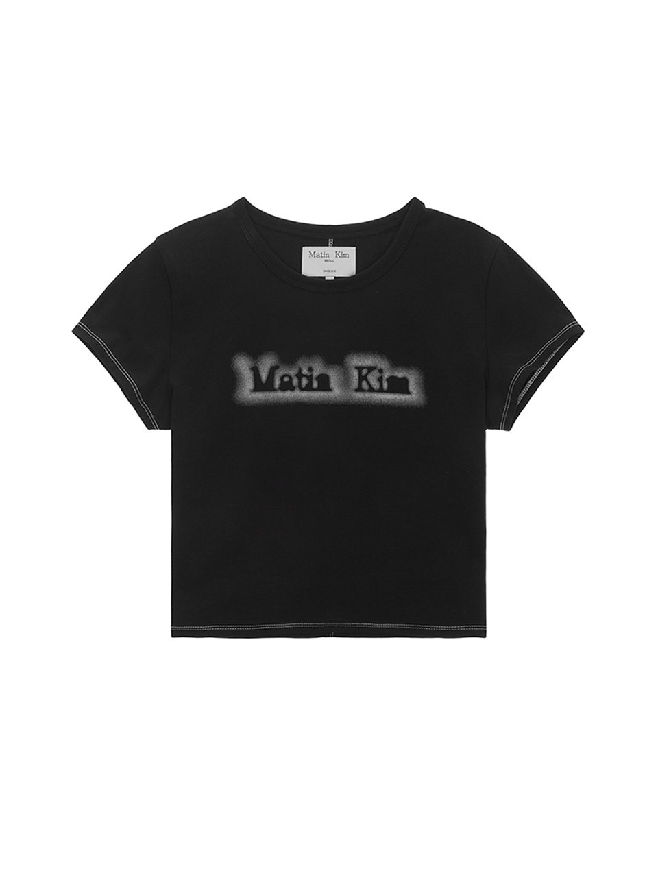 MATIN陰影LOGO短版上衣 黑色