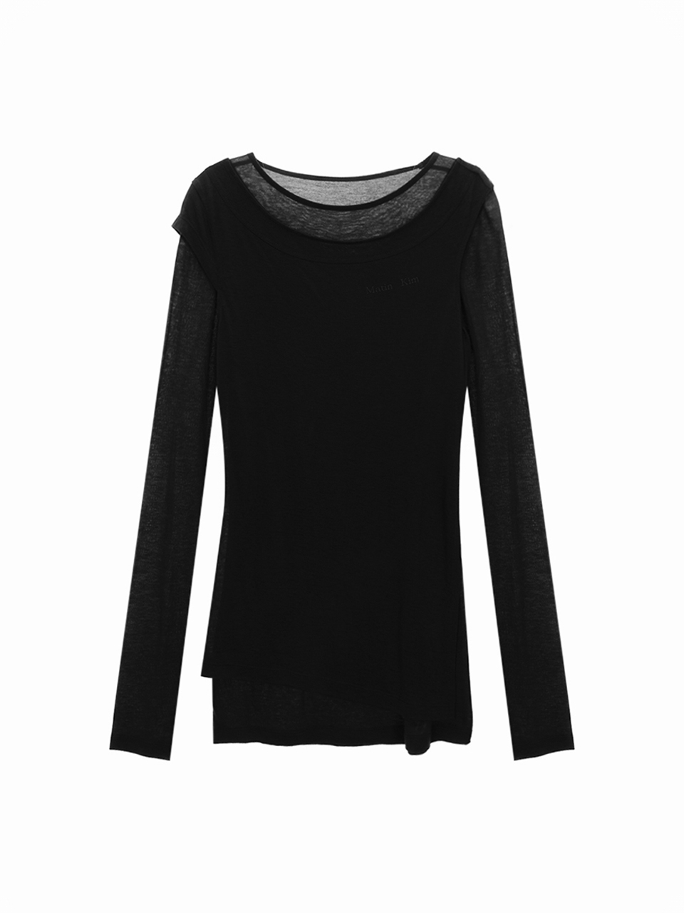 開衩無袖疊搭造型上衣 黑色