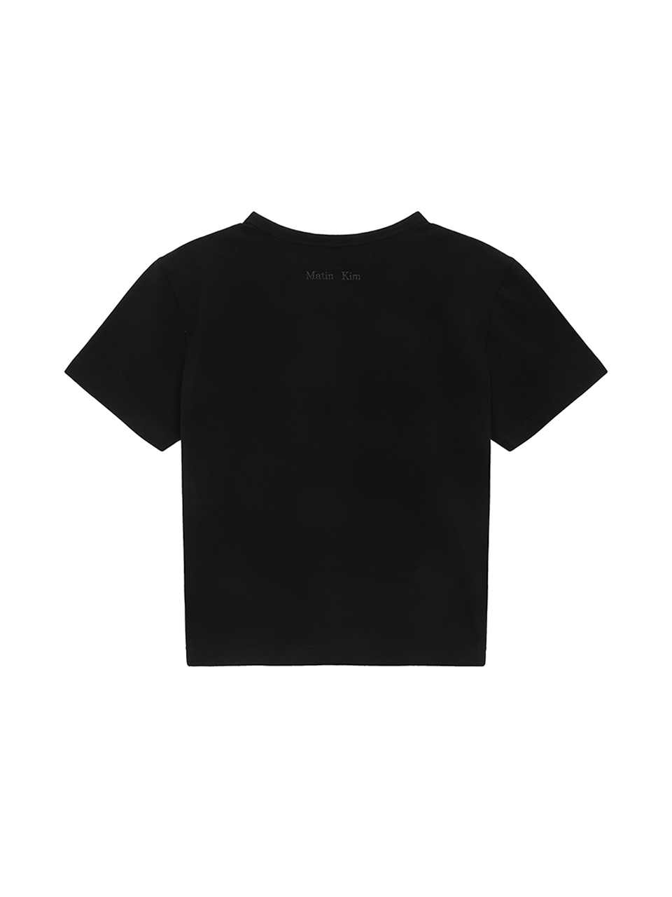 閃粉縫線字母上衣 黑色