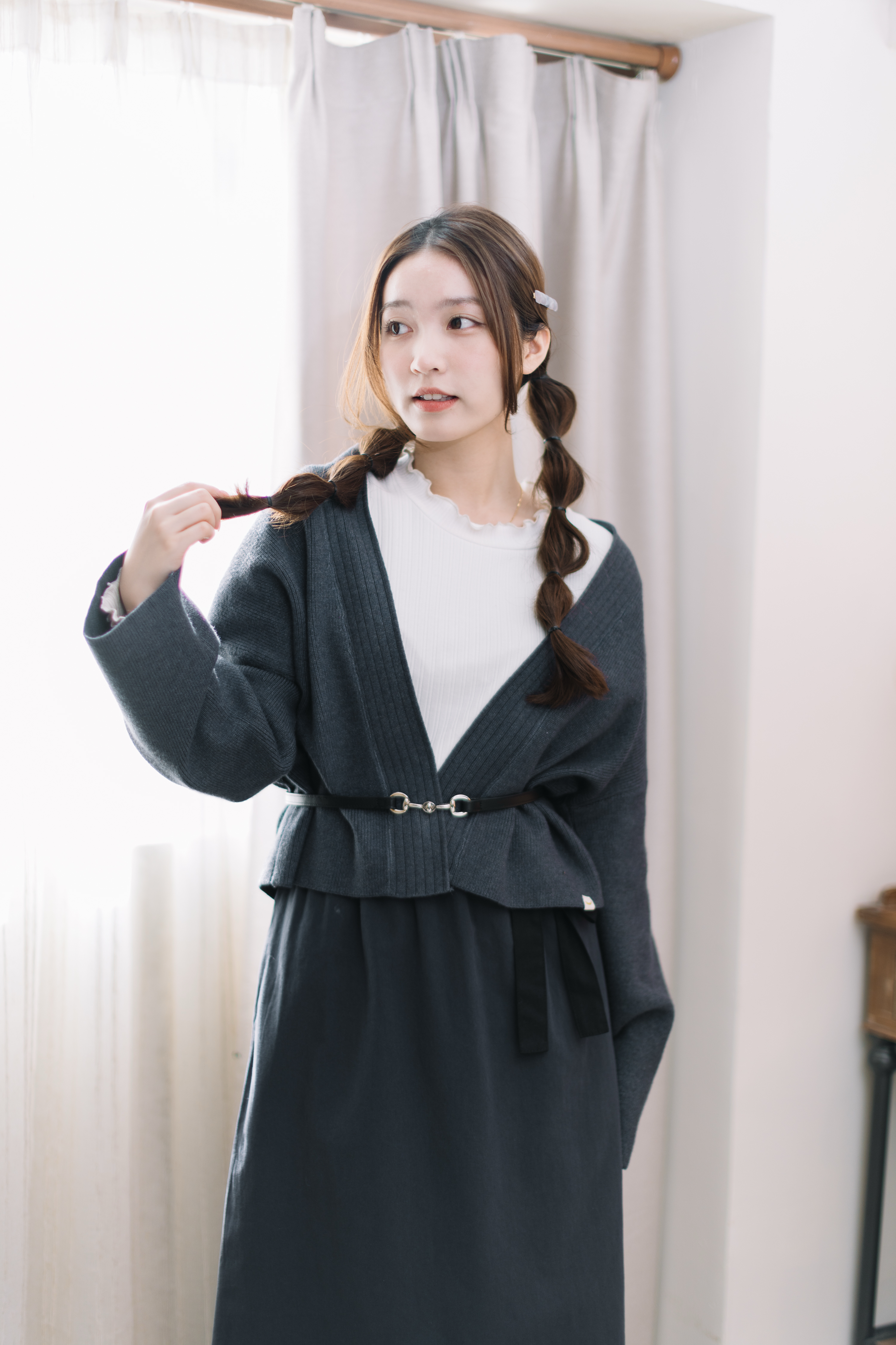 兩色 / 彩紗針織和風外套 / Mixed Color Knitted Kimono Jacket