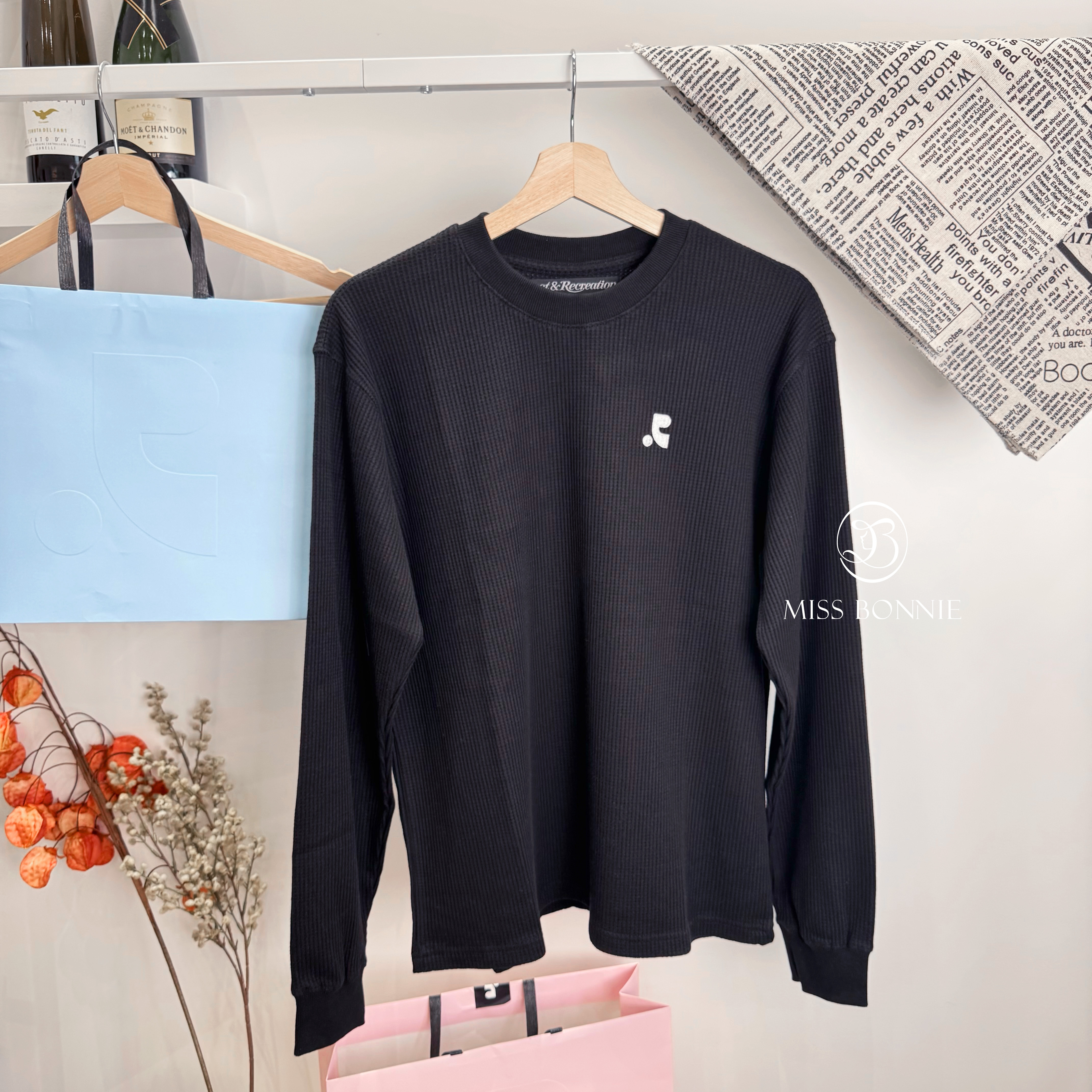 Rest & Recreation鬆餅格小R棉長袖T