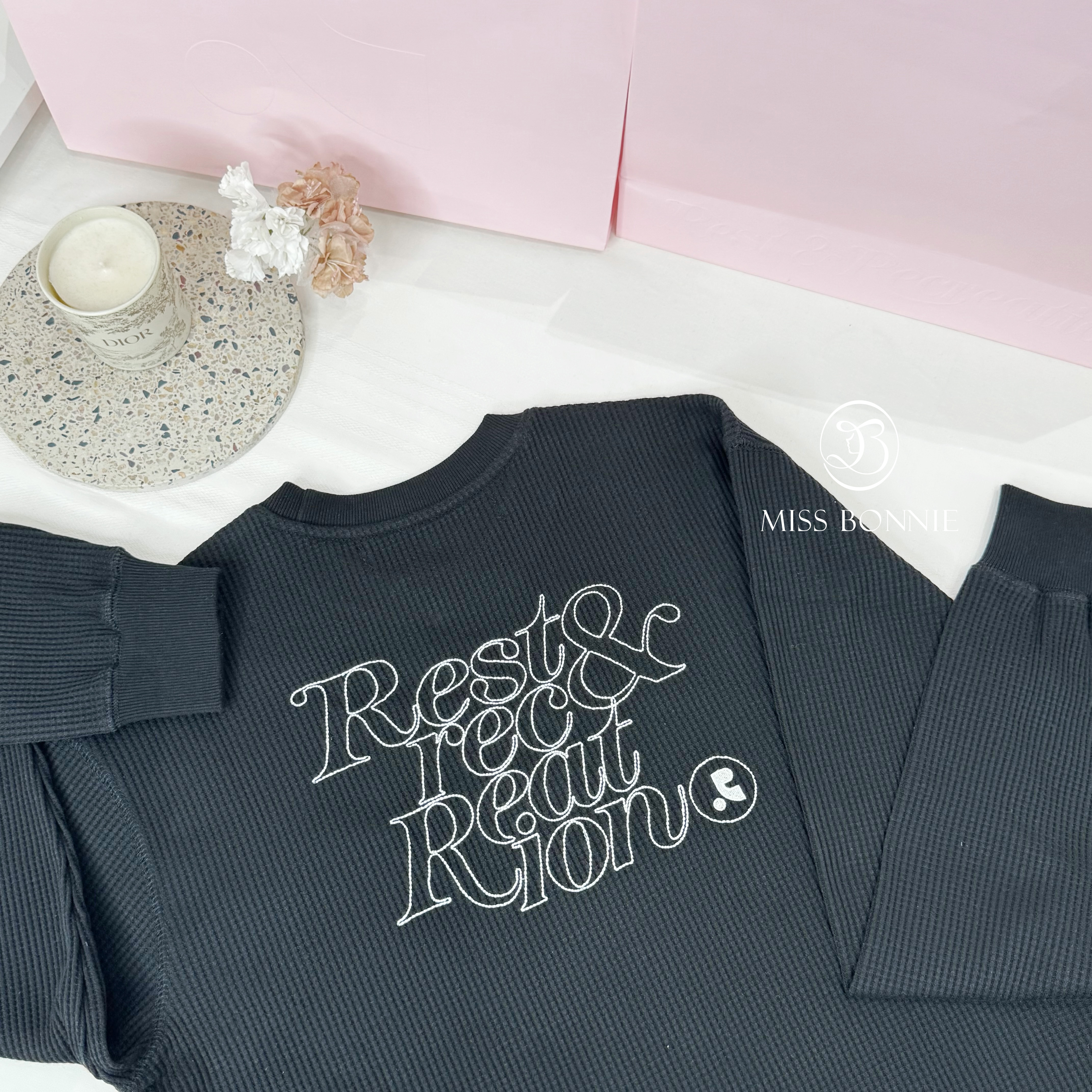 Rest & Recreation鬆餅格小R棉長袖T