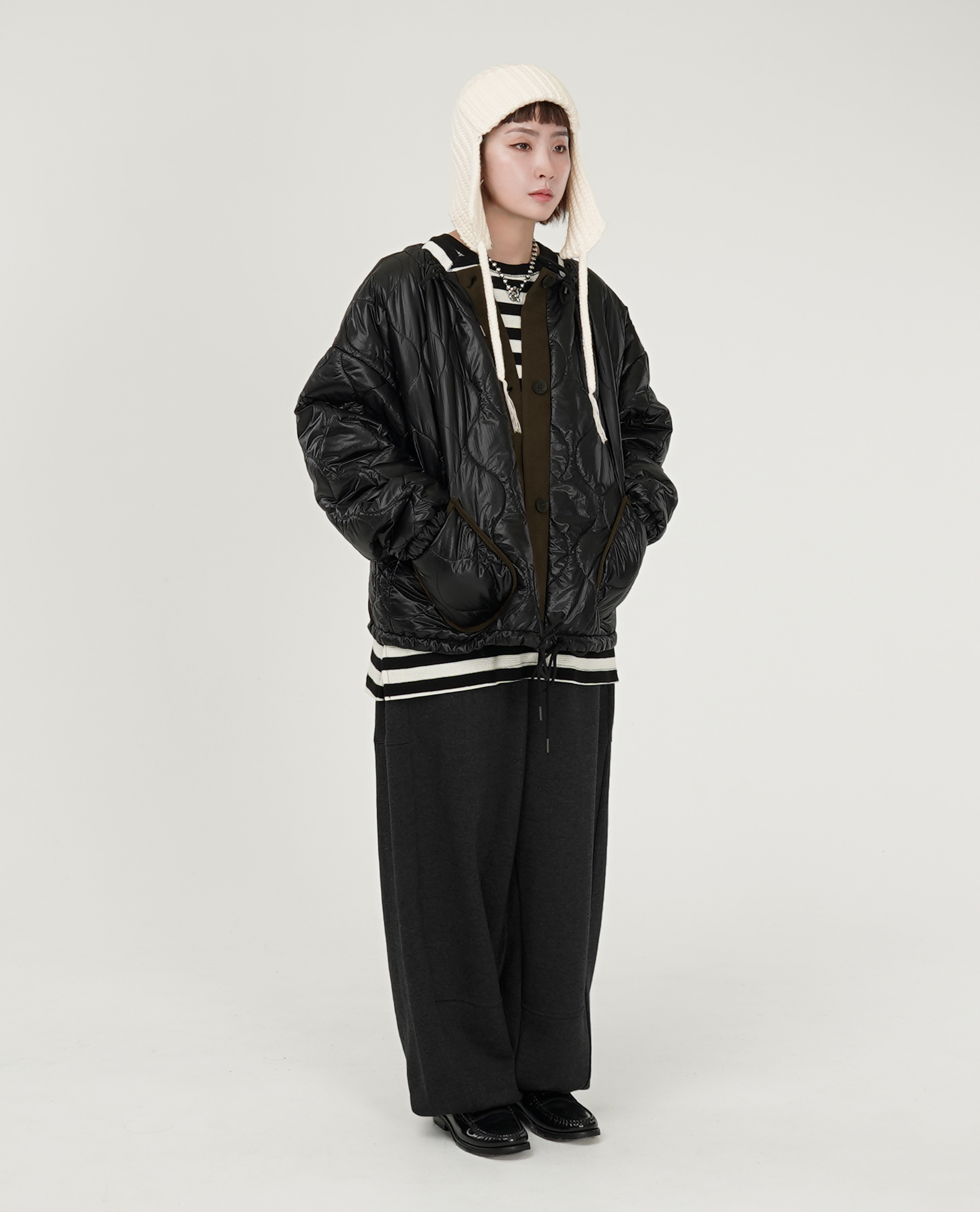 繭型車線下可縮棉褲