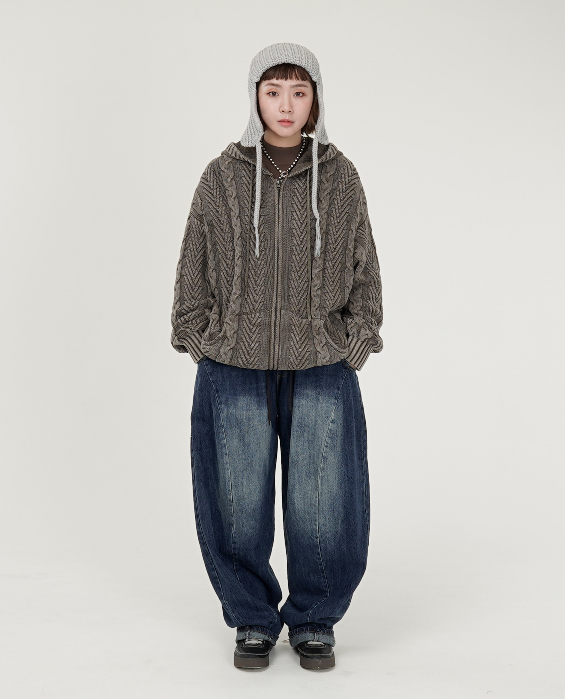 刷色鬆緊腰氣球牛仔