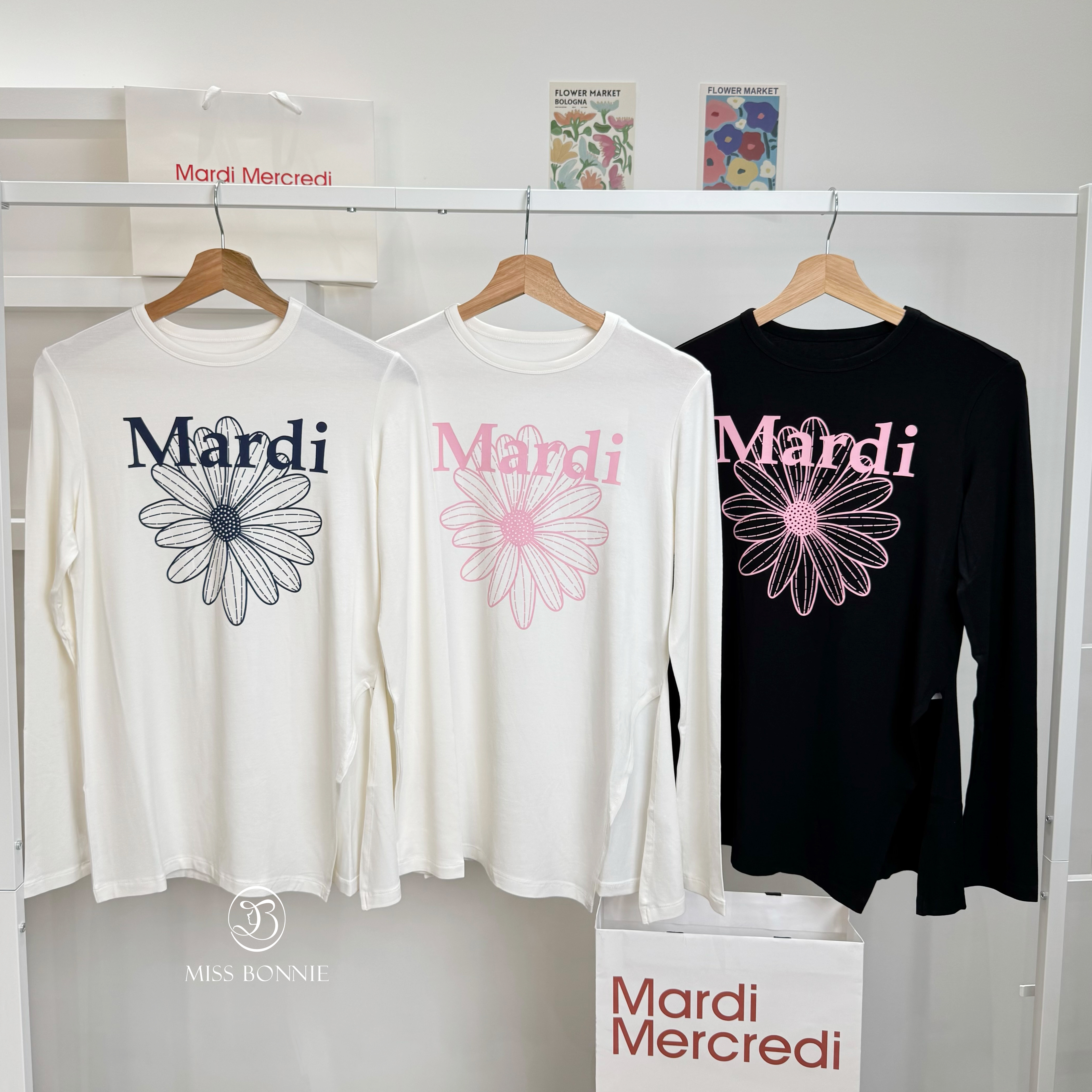 MARDI MERCREDI瑜珈大花側開叉長袖(共3色)