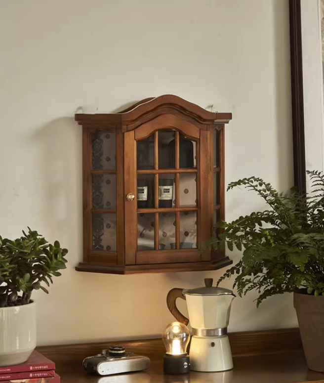 法式復古實木牆上裝飾壁掛收納橱