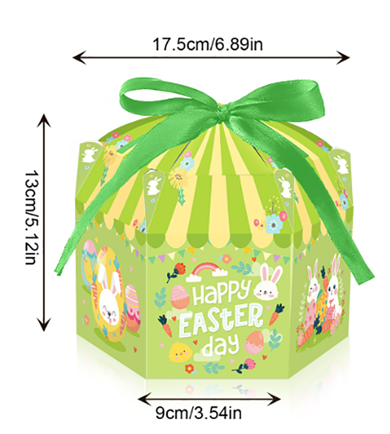 現貨區 復活節六角兔子雞蛋紙盒  (一包12個) TG003