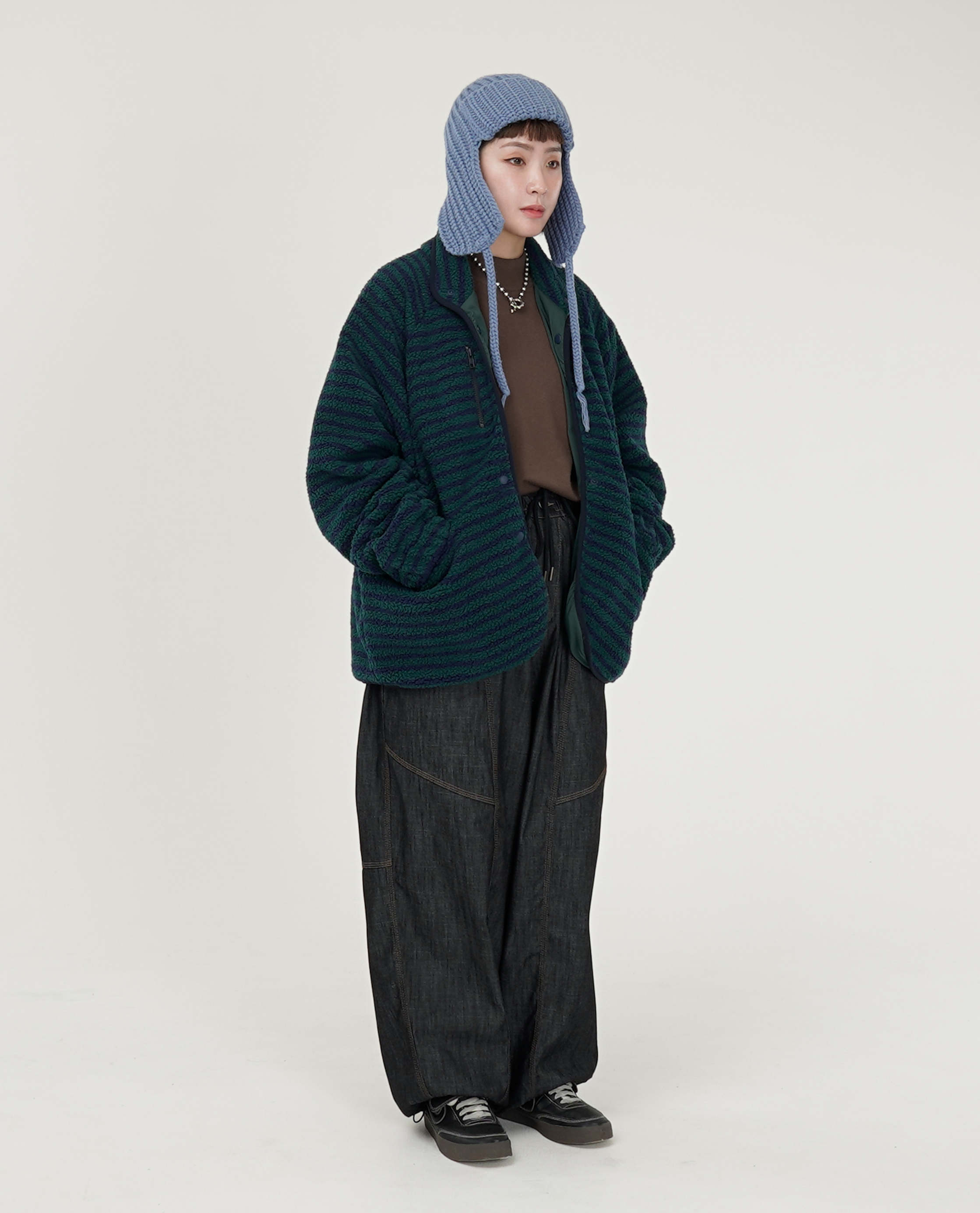 原色綁繩繭型下可縮牛仔