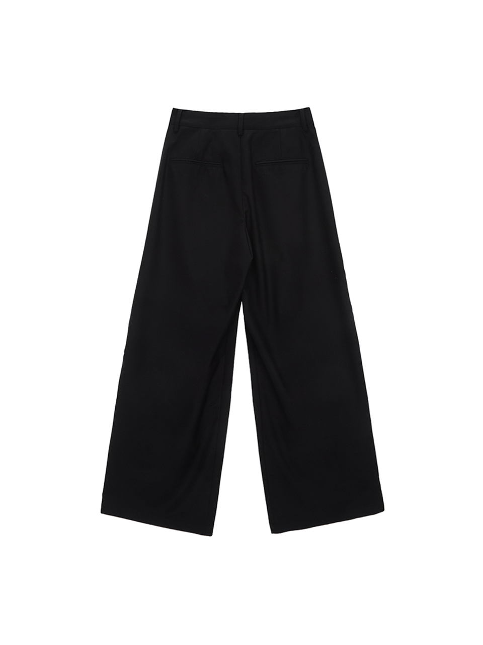 雙腰鉤設計長褲 黑色