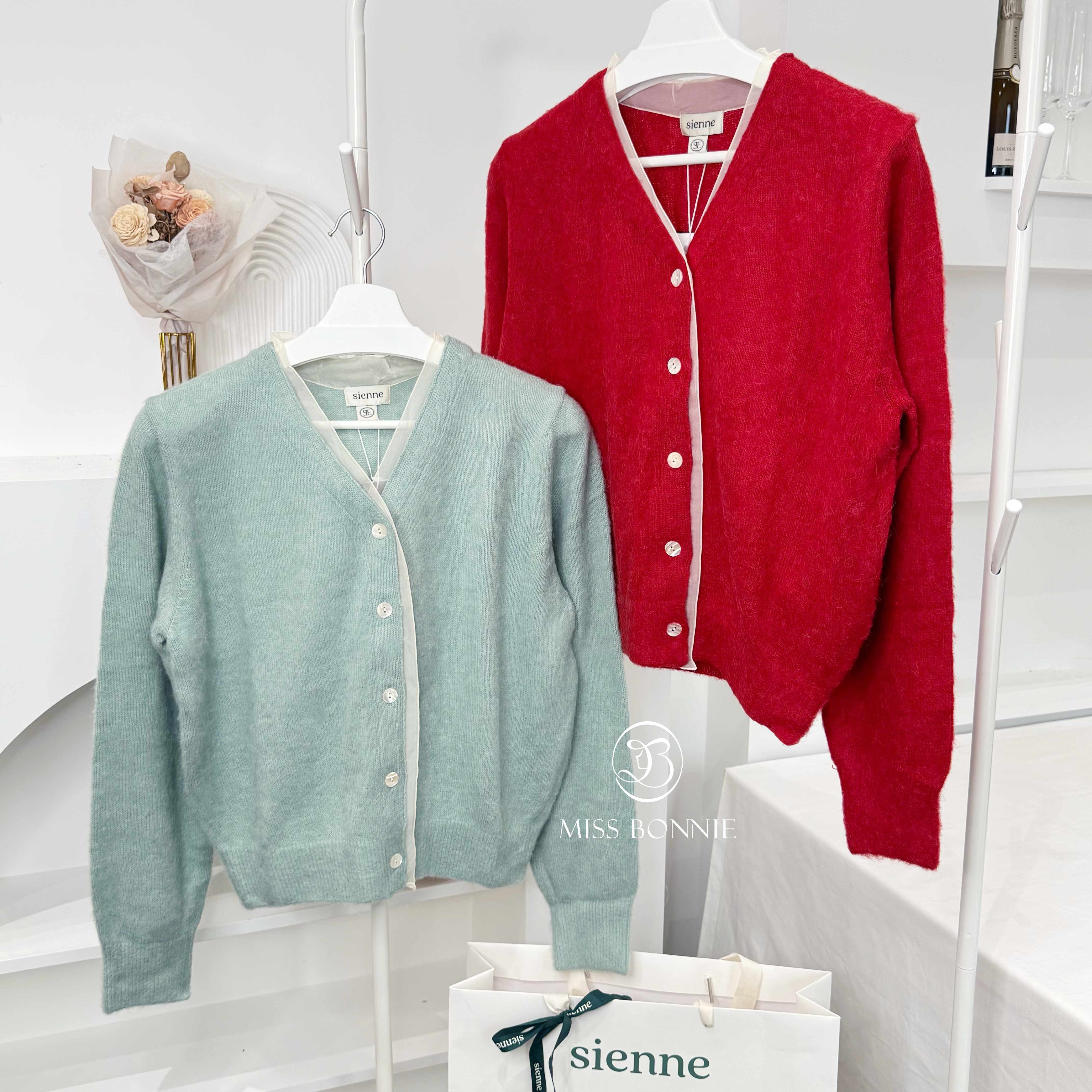 Sienne拼色開襟針織外套(共2色)