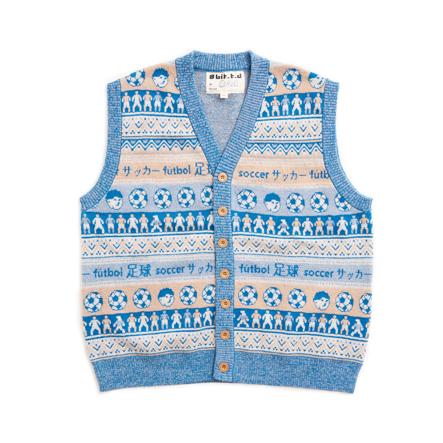 Soccer in Fair Isle Sleeveless Cardigan