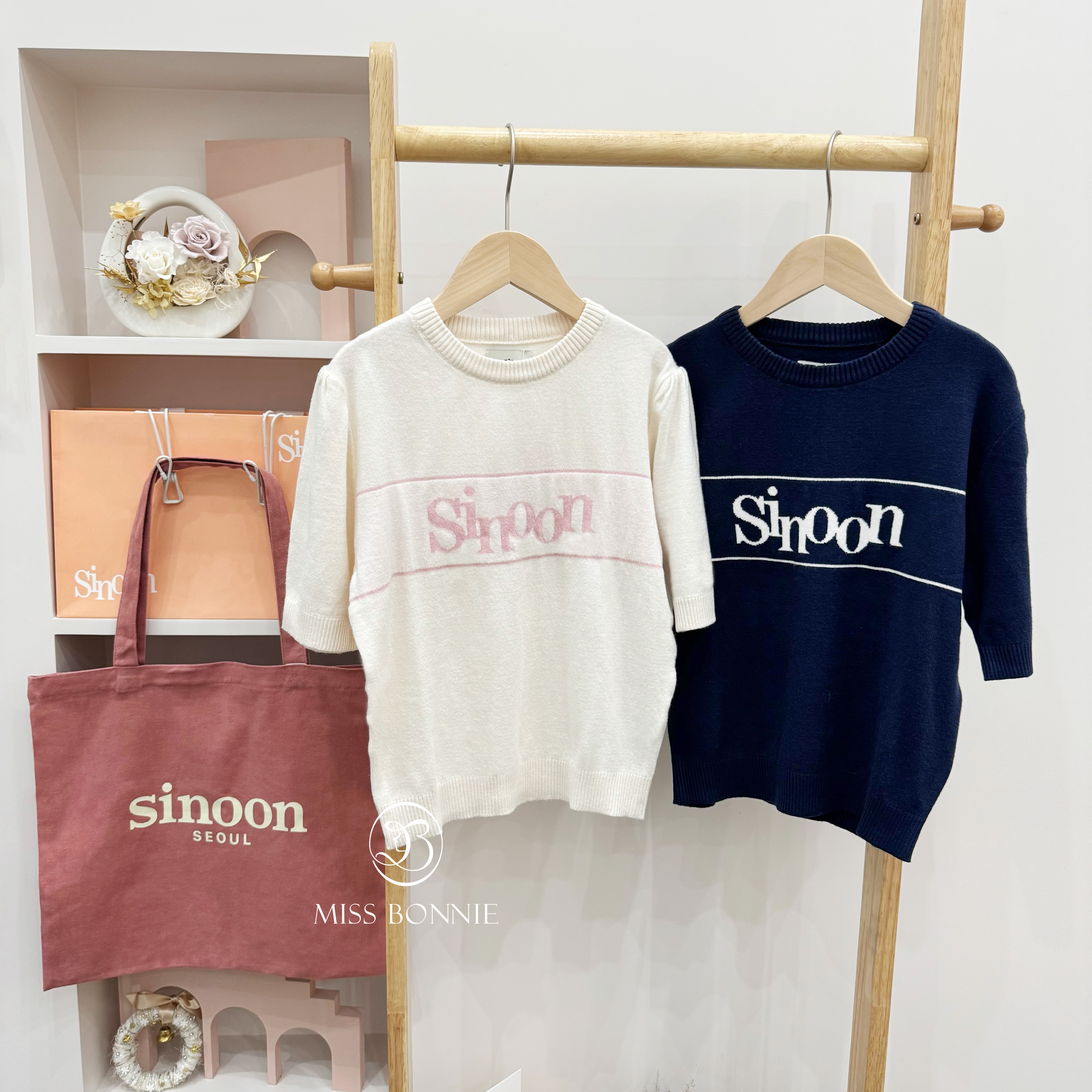 SINOON Logo短袖針織毛衣(共2色)