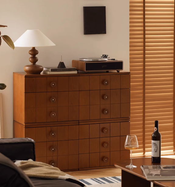 復古實木儲物收納抽屜組合櫃（單買）