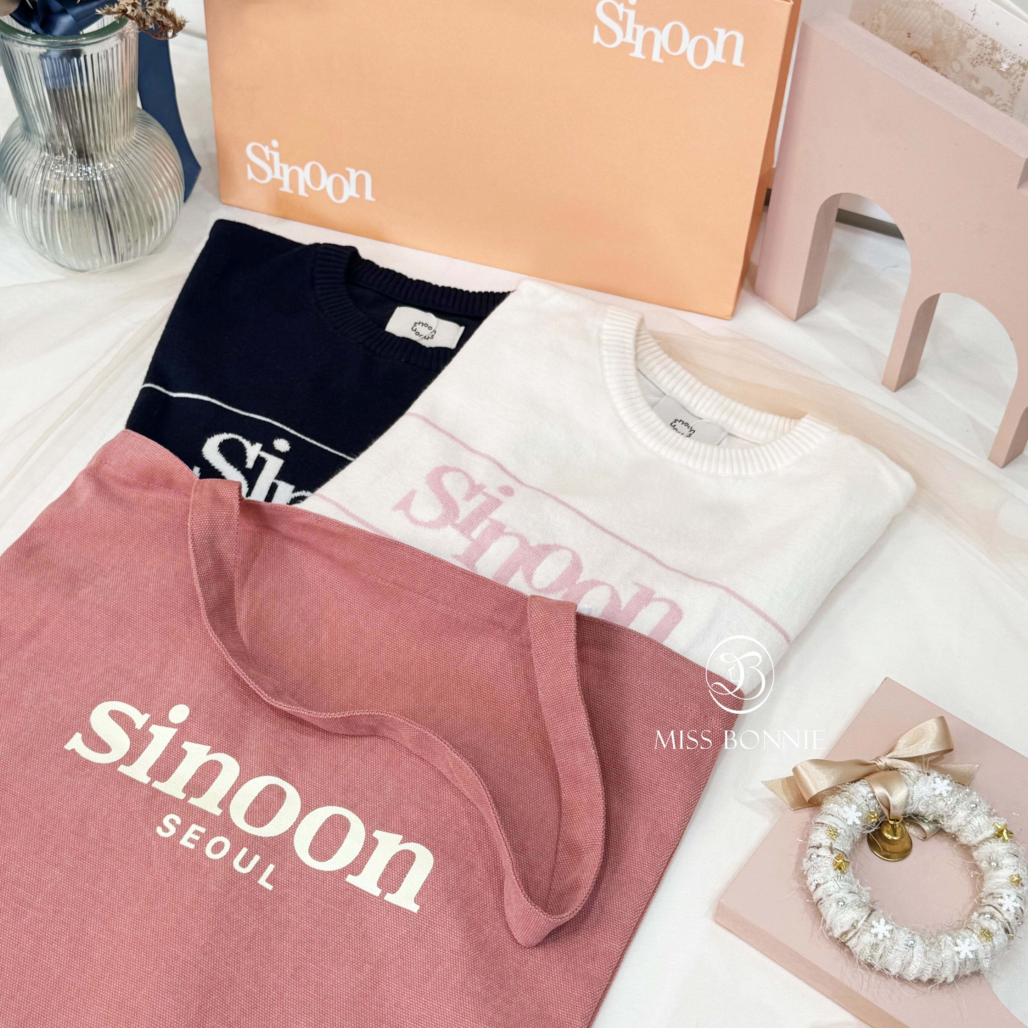 SINOON品牌帆布袋(藕粉色/大號)