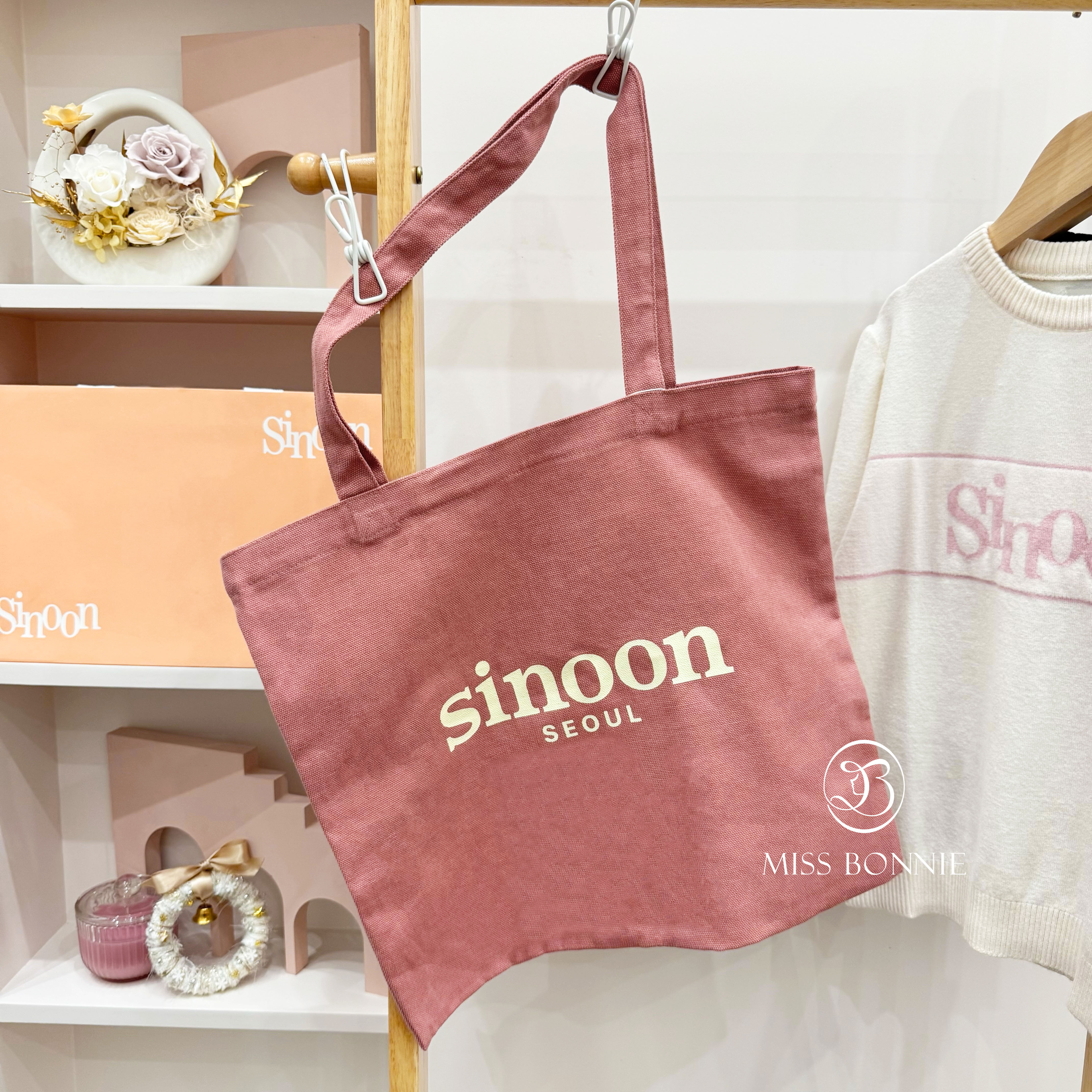 SINOON品牌帆布袋(藕粉色/大號)