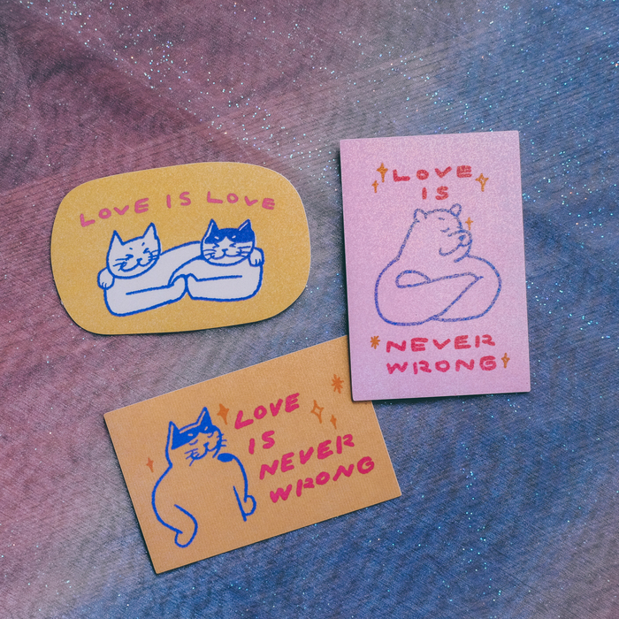 SP｜黑白小姐 Miss B&W｜防水大貼紙組｜Love is never wrong