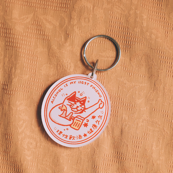 SP｜黑白小姐 Miss B&W｜壓克力鑰匙圈｜啤酒貓 2.0