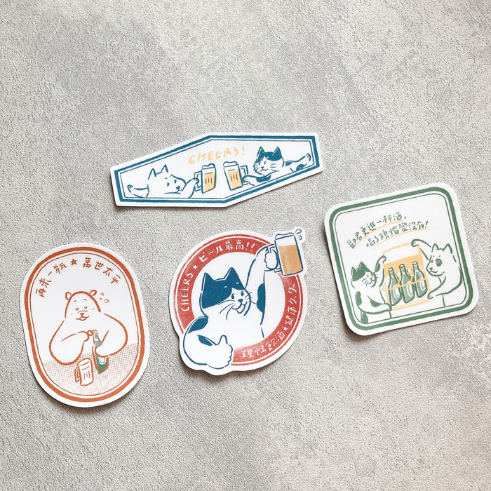 SP｜黑白小姐 Miss B&W｜防水大貼紙組｜理性飲酒