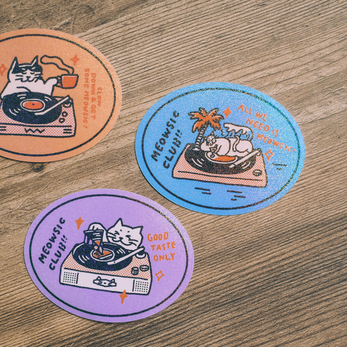 SP｜黑白小姐 Miss B&W｜防水大貼紙組｜Meowsic Club