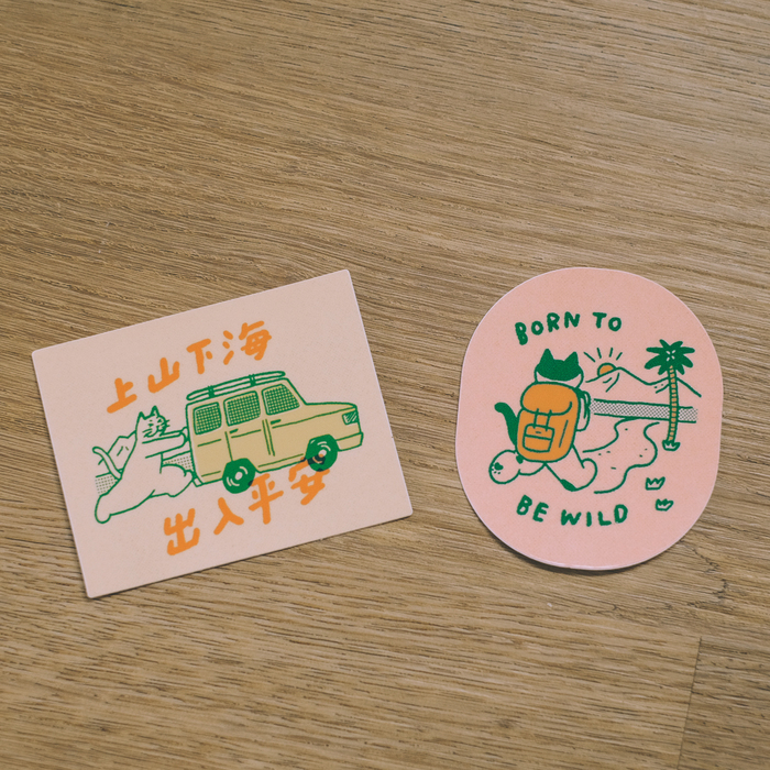 SP｜黑白小姐 Miss B&W｜防水大貼紙組｜上山下海出入平安