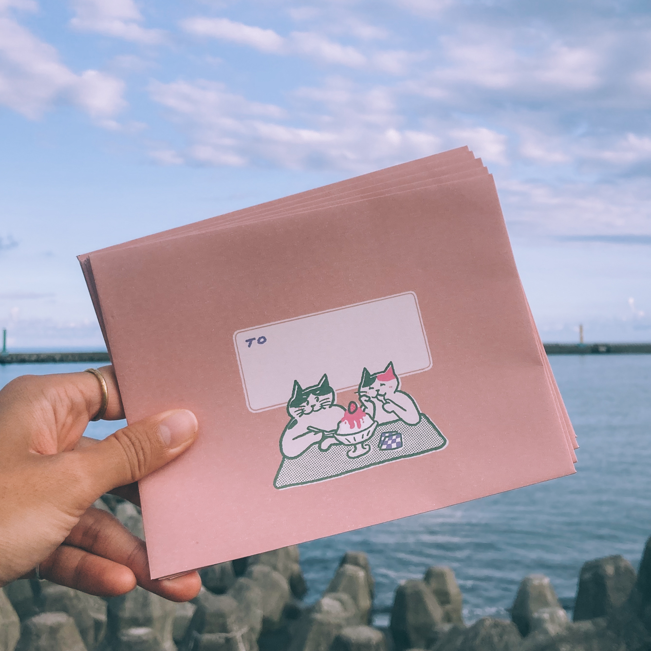 SP｜黑白小姐 Miss B&W｜信封3入組｜酷酷貓約會