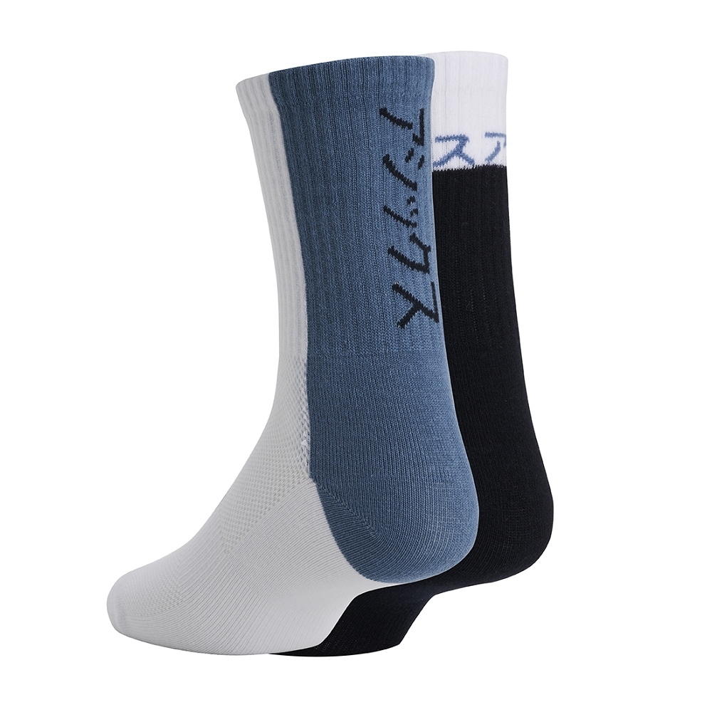 ASICS 兩入組中筒襪 白黑/白藍 3033C030-400