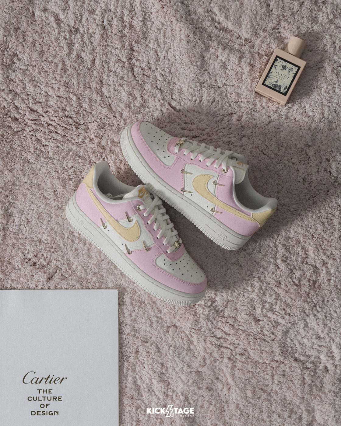 女鞋 NIKE W AIR FORCE 1'07 LX 白粉 小金勾 四勾 立體 小勾 休閒鞋【IB2574-600】AF1 LGS