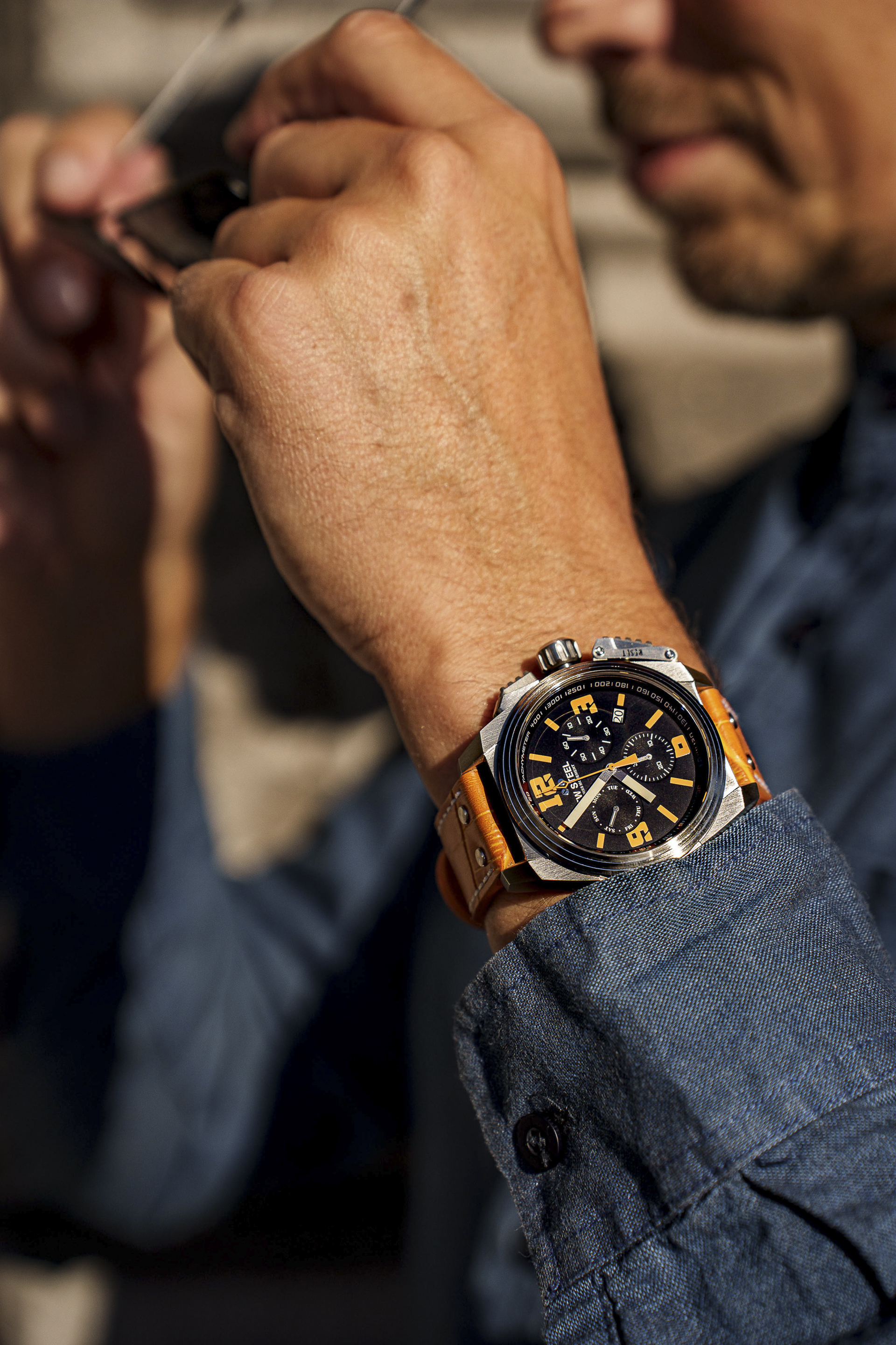 TW Steel SWISS CANTEEN 全鋼黑橘面計時碼錶 TW1112