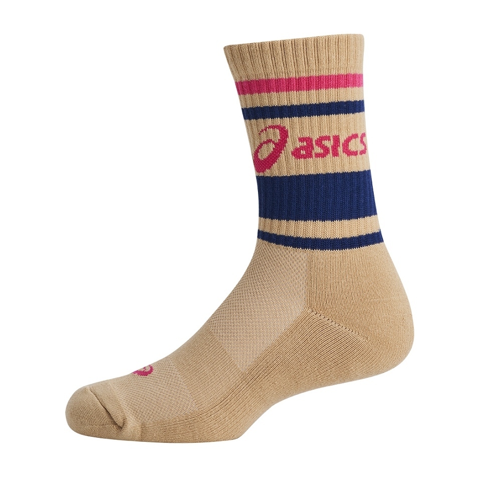 ASICS 中筒襪 卡其色 3033C034-200