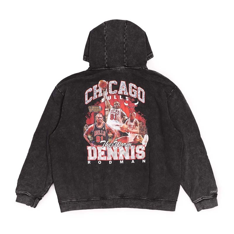 Mitchell & Ness BLING HOODIE DENNIS RODMAN 黑 帽踢 MNHO092A [台灣現貨]