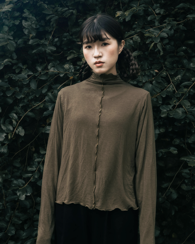 【 Kiki.co made 】 two way ruffle wire inner -  army green