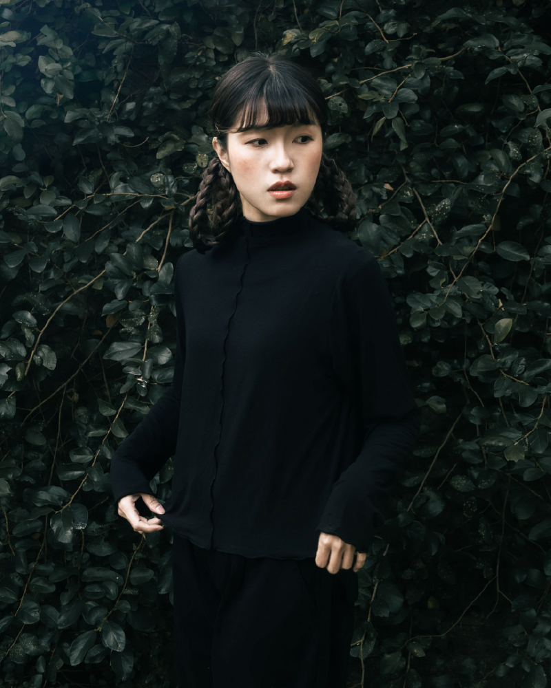 【 Kiki.co made 】 two way ruffle wire inner - black
