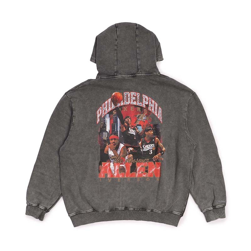 Mitchell & Ness BLING HOODIE ALLEN IVERSON 黑 帽踢 MNHO098C [台灣現貨]