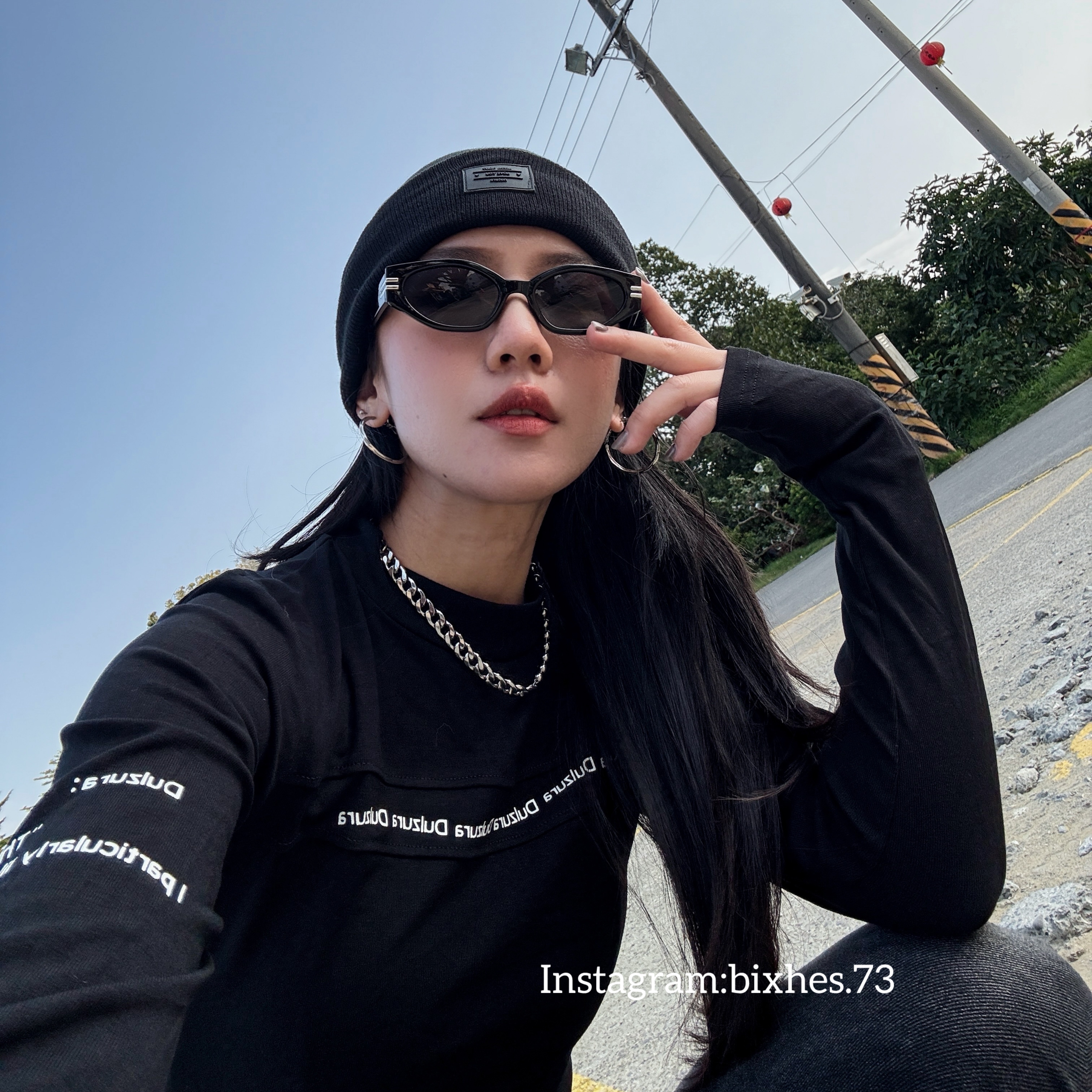 雙銀條墨鏡(J00023)