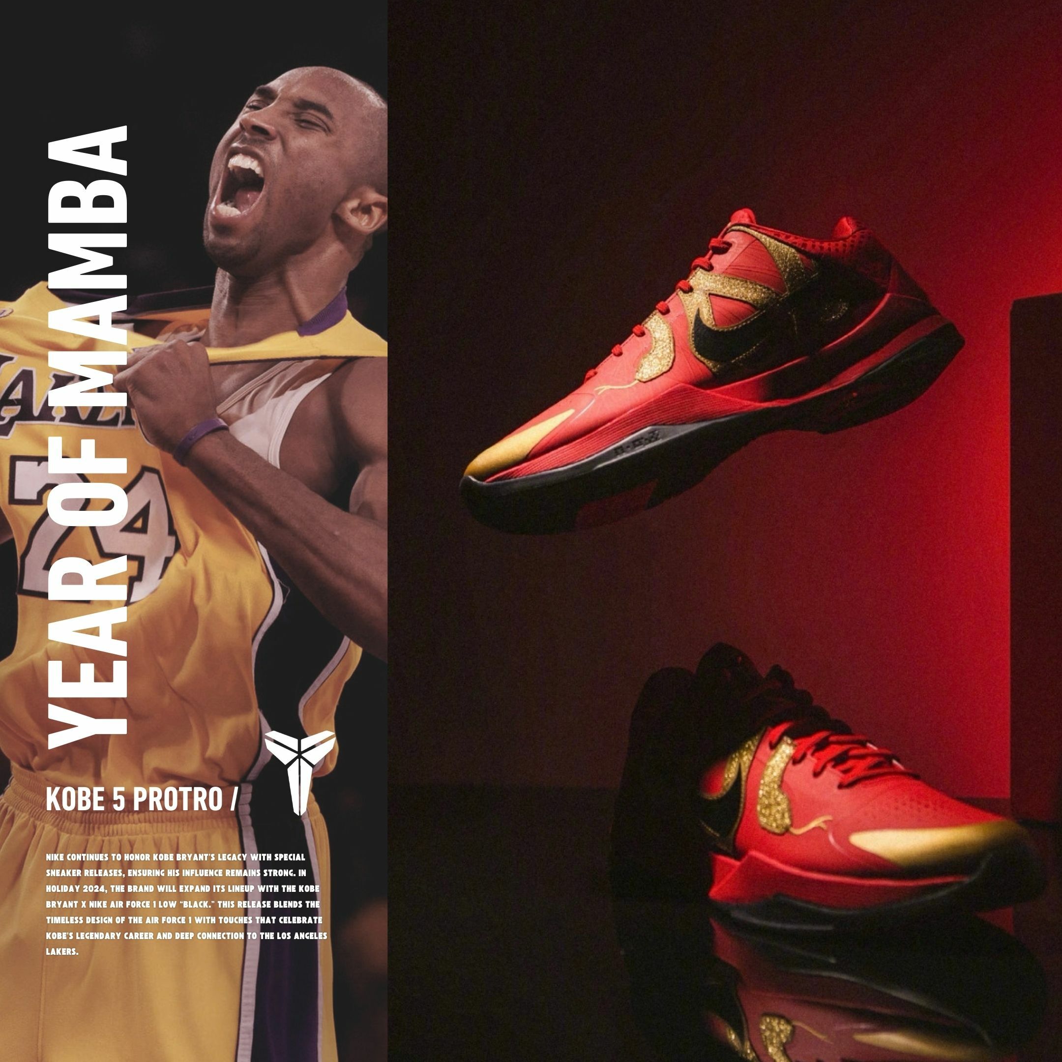 NICEDAY 代購 Nike Kobe 5 Protro 曼巴之年 黑曼巴 科比 蛇年 紅色 特殊版 男款 HF5182-600