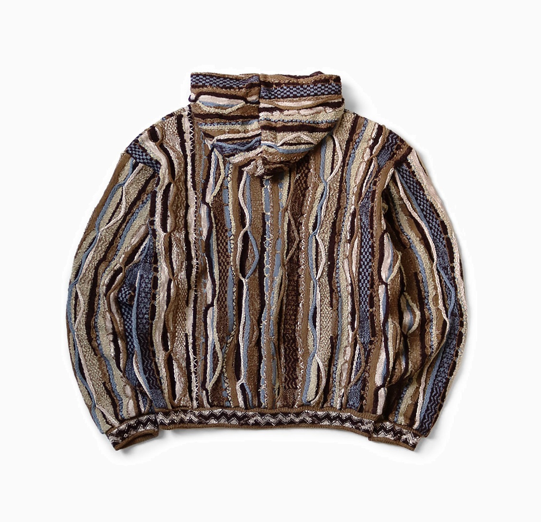 KAPITAL 7G KNIT GAUDY HOODED SWEATER - BROWN PRE ORDER ITEM (預訂中)