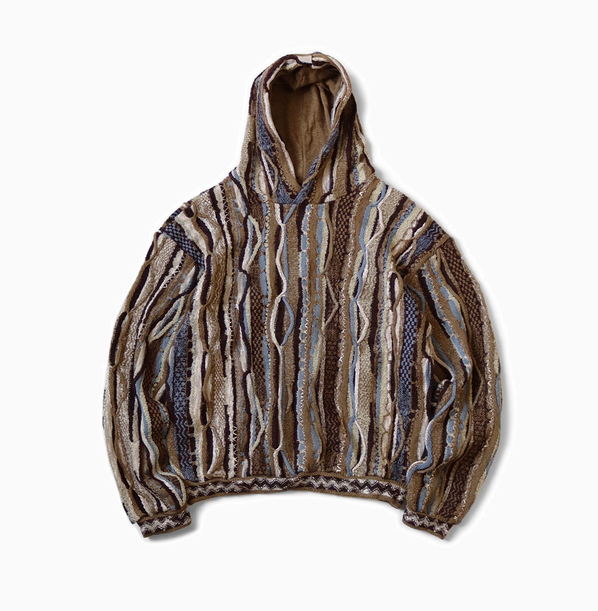 KAPITAL 7G KNIT GAUDY HOODED SWEATER - BROWN PRE ORDER ITEM (預訂中)