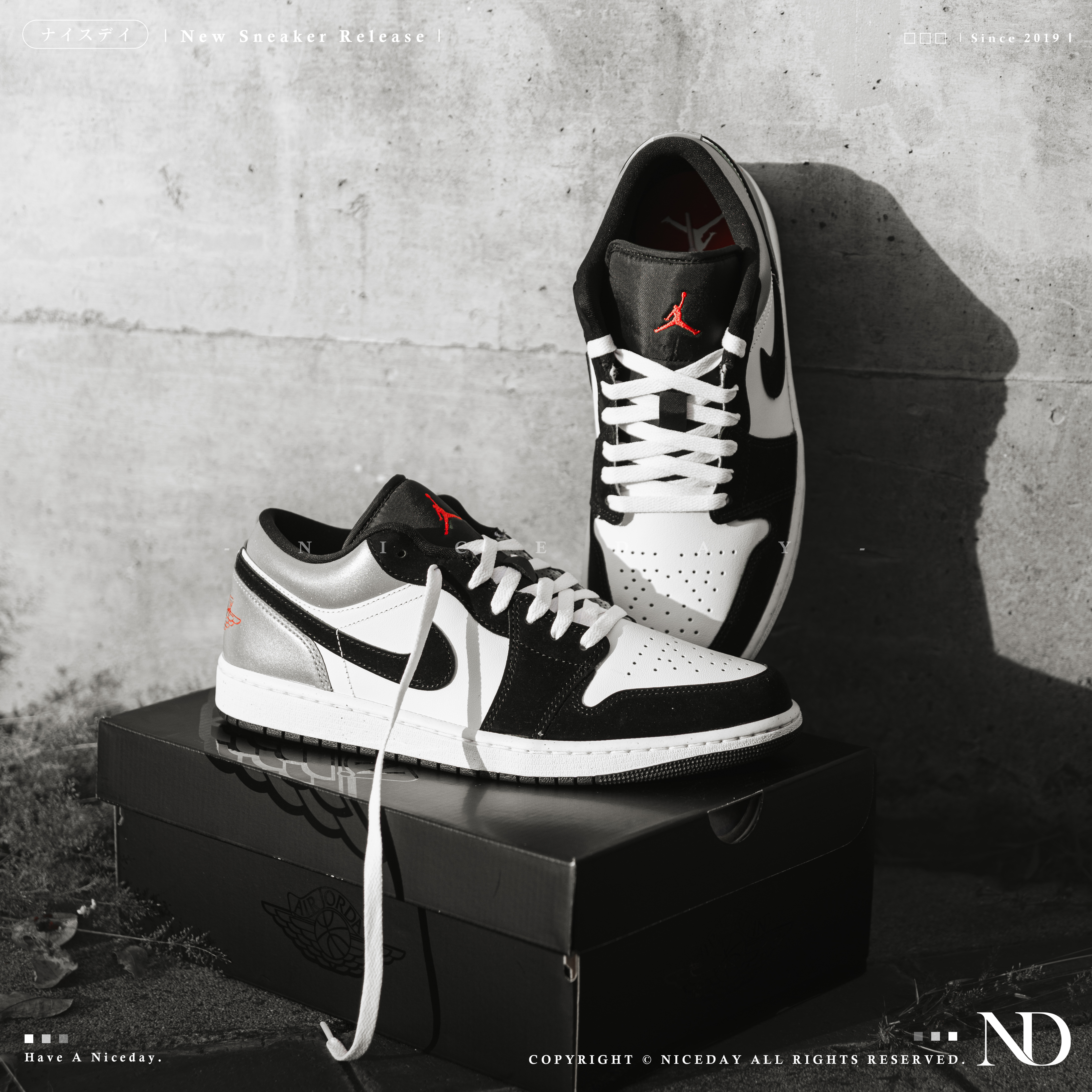 NICEDAY 現貨 Air Jordan 1 Low 幻影 灰煙 銀腳趾 灰 男款 HF3148-106