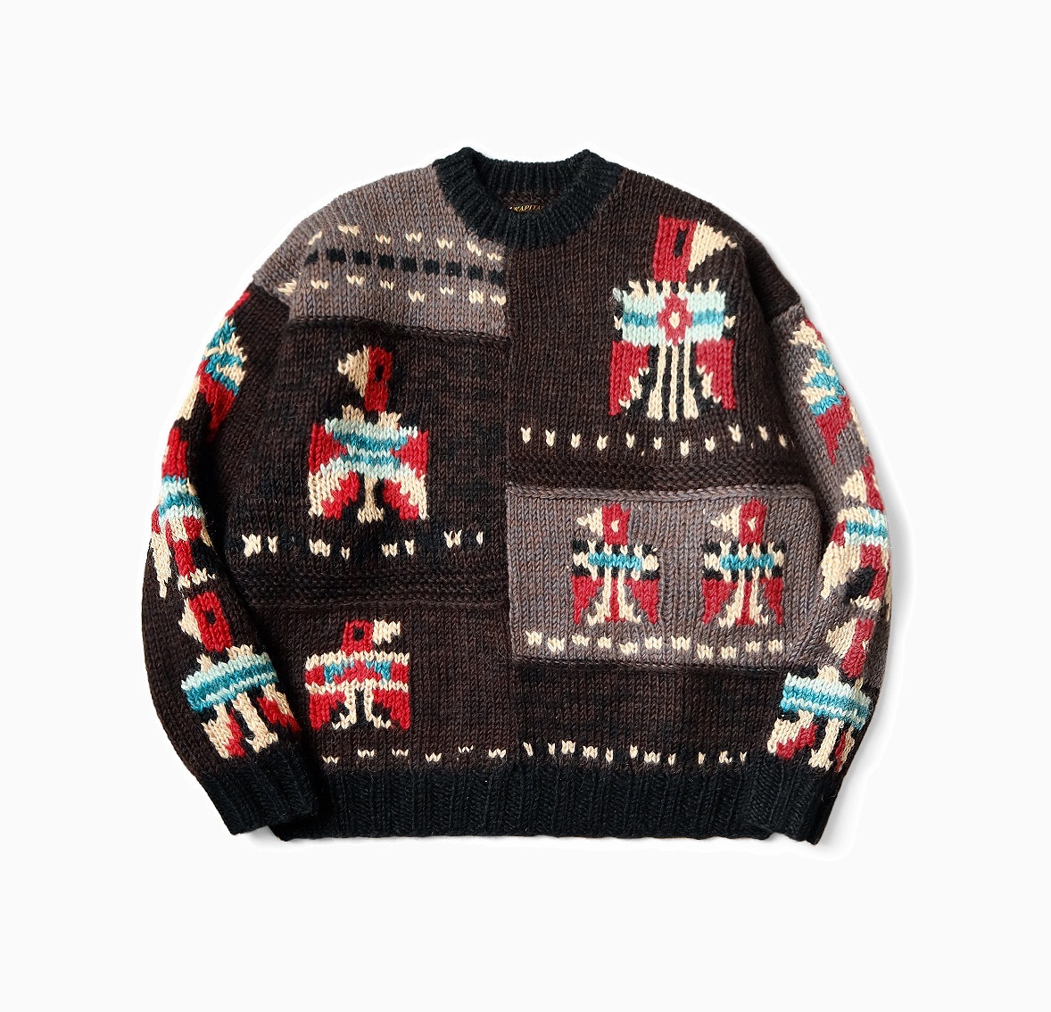 KAPITAL HAND-KNITTED SANTO DOMINGO COWICHAN CREW SWEATER - PRE ORDER ITEM (預訂中)