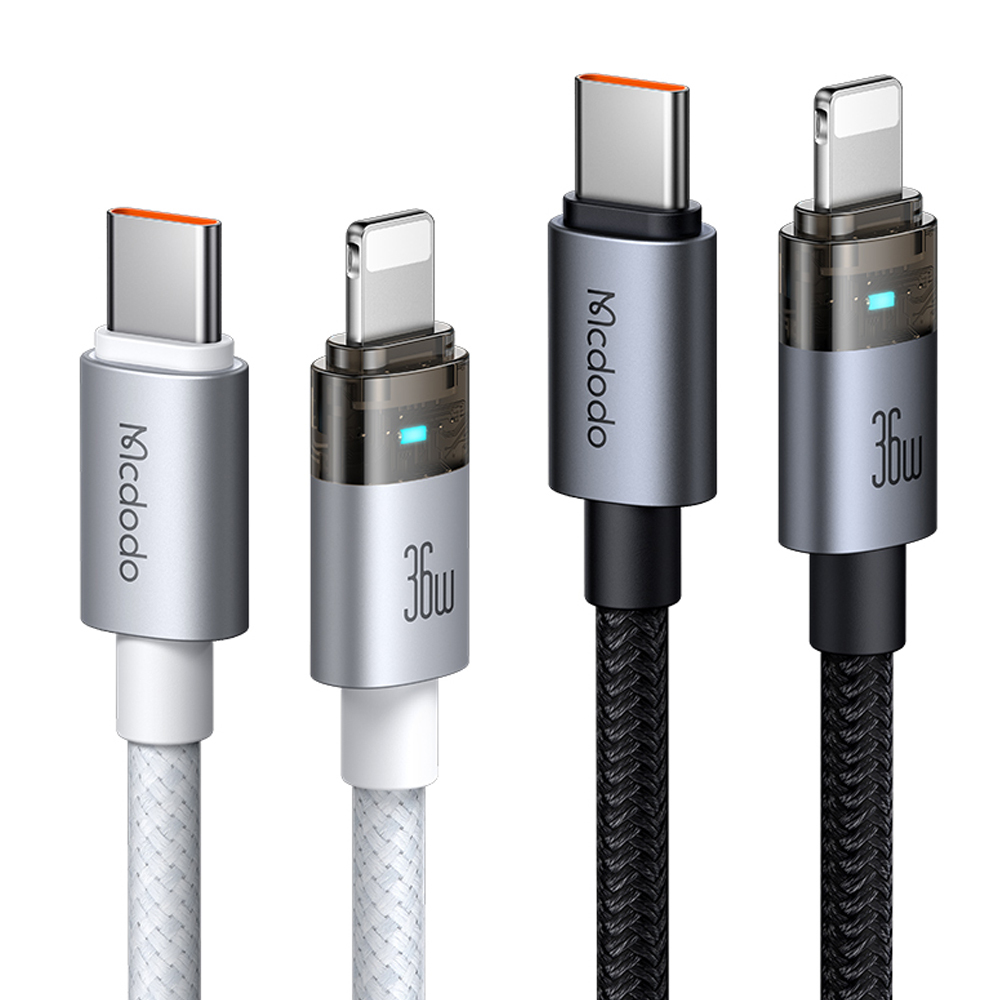 Mcdodo 麥多多 PD/Lightning/Type-C/iPhone充電線傳輸線快充線 透亮 1.2M