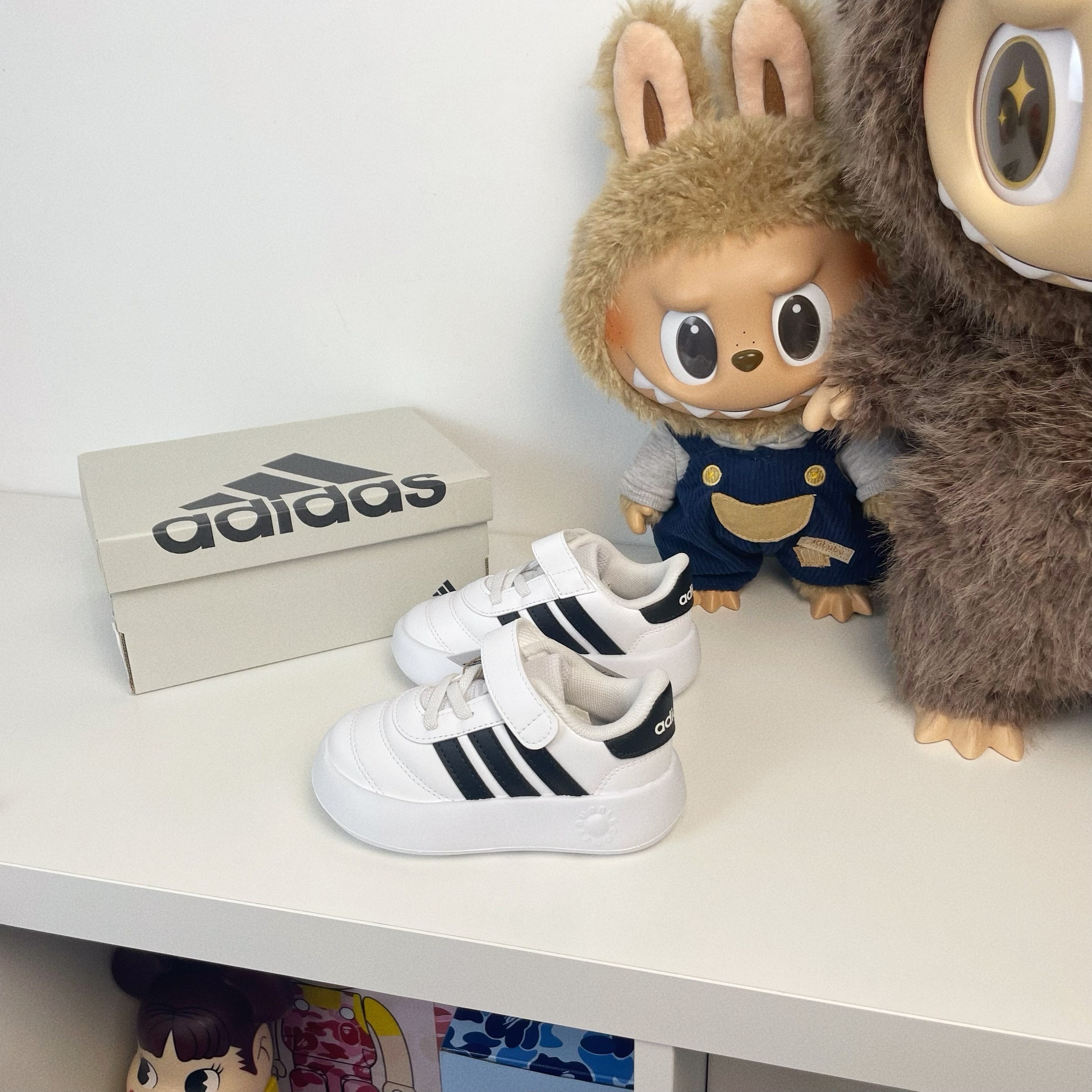 Adidas Breaknet Goal EL I 日本新款 白色 魔鬼氈 小童 童鞋 JS0692